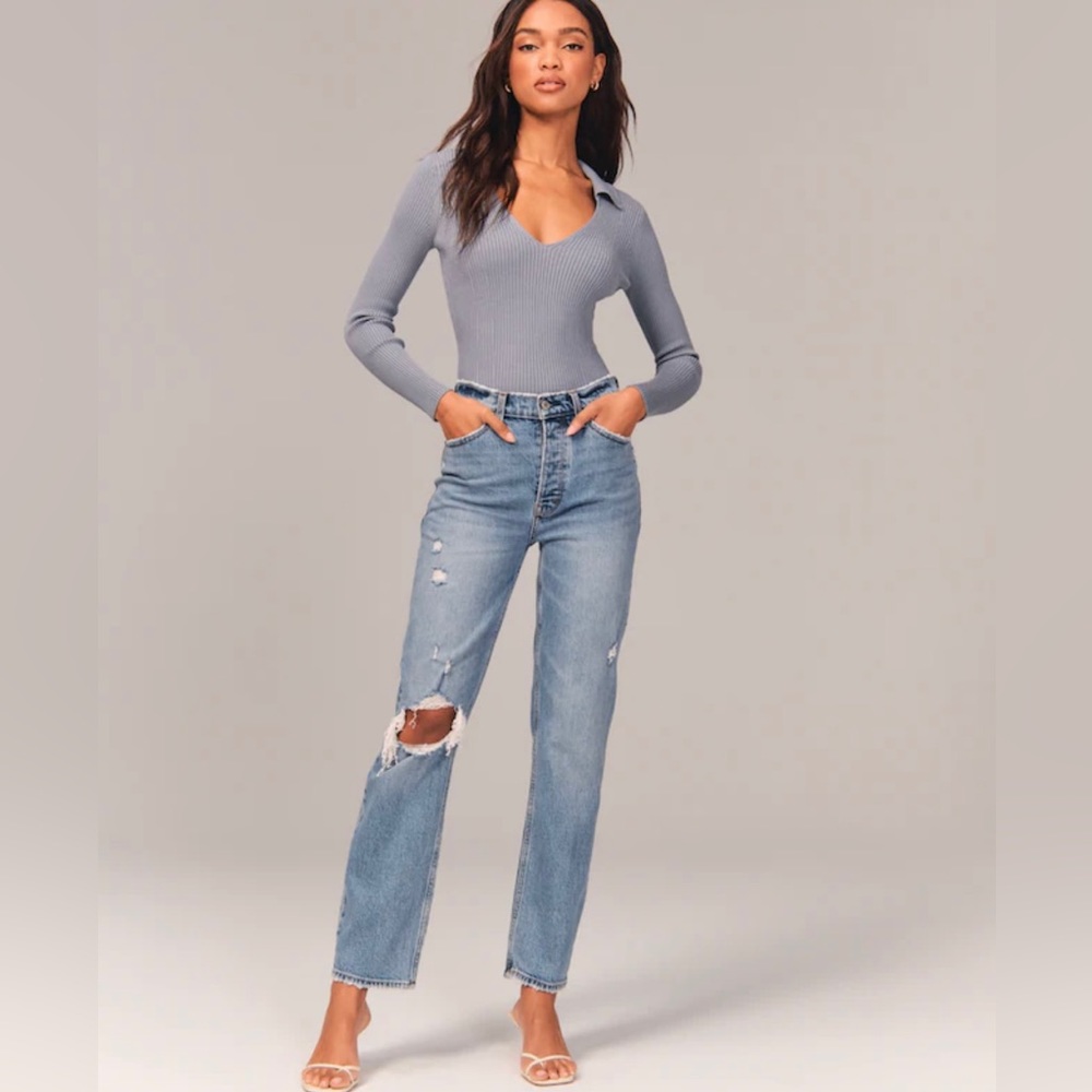 Abercrombie High Rise The Dad Jean - Light Destroy
